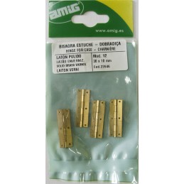 Zawias do szkatułki 30x10mm mosiężny 4szt. mod.12