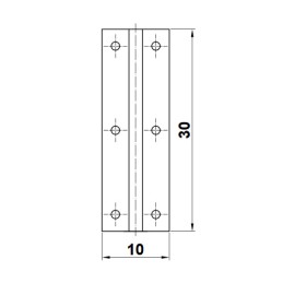 Zawias do szkatułki 30x10mm mosiężny 4szt. mod.12