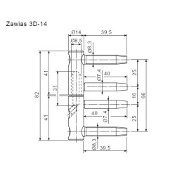 Zawias wkręcany 3D 14mm regulowany srebrny AGB