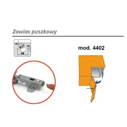 Zawias puszkowy 35mm złoto antyczne do drzwiczek składanych CLIP mod.4402 ZAMAC