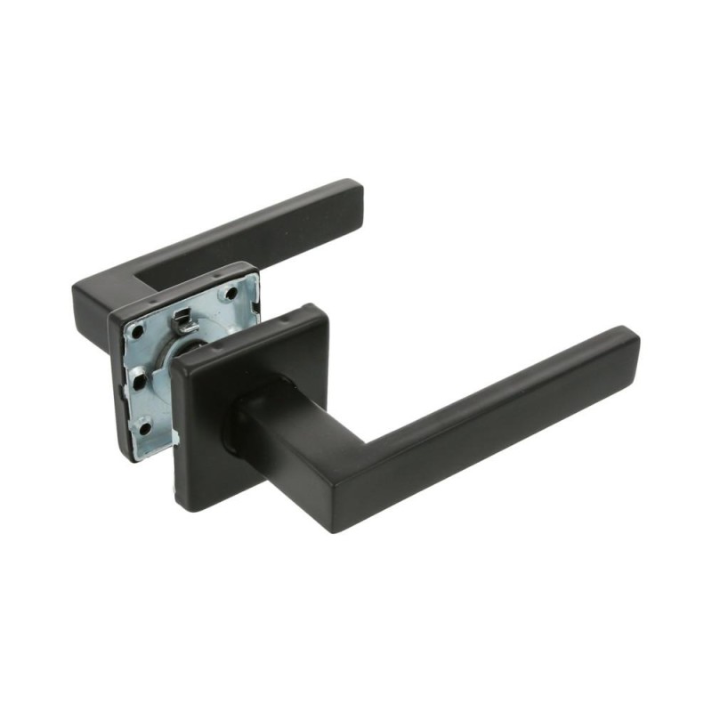 Klamki czarne INOX rozeta kwadrat 54x54mm mod. 8RX AMIG