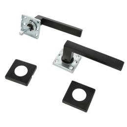 Klamki czarne INOX rozeta kwadrat 54x54mm mod. 8RX AMIG