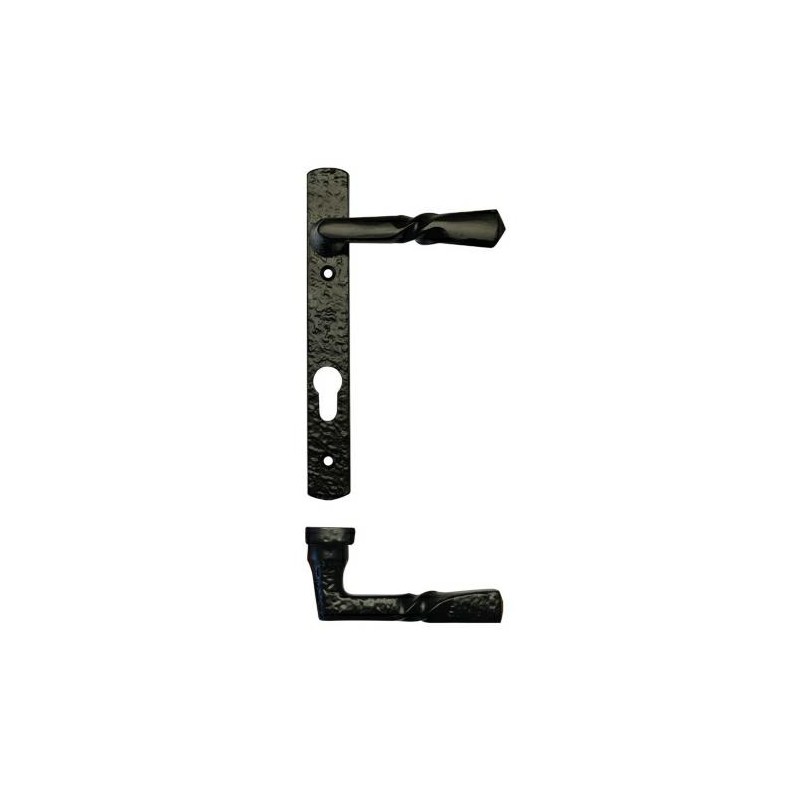 Klamka wąska do zamka wielopunktowego 92mm czarna