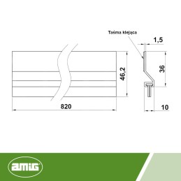 Uszczelniacz drzwiowy 82cm dąb ze szczotką przyklejany mod.2