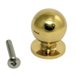 Gałka meblowa mosiężna 20mm kuleczka na szyldzie mod. 350