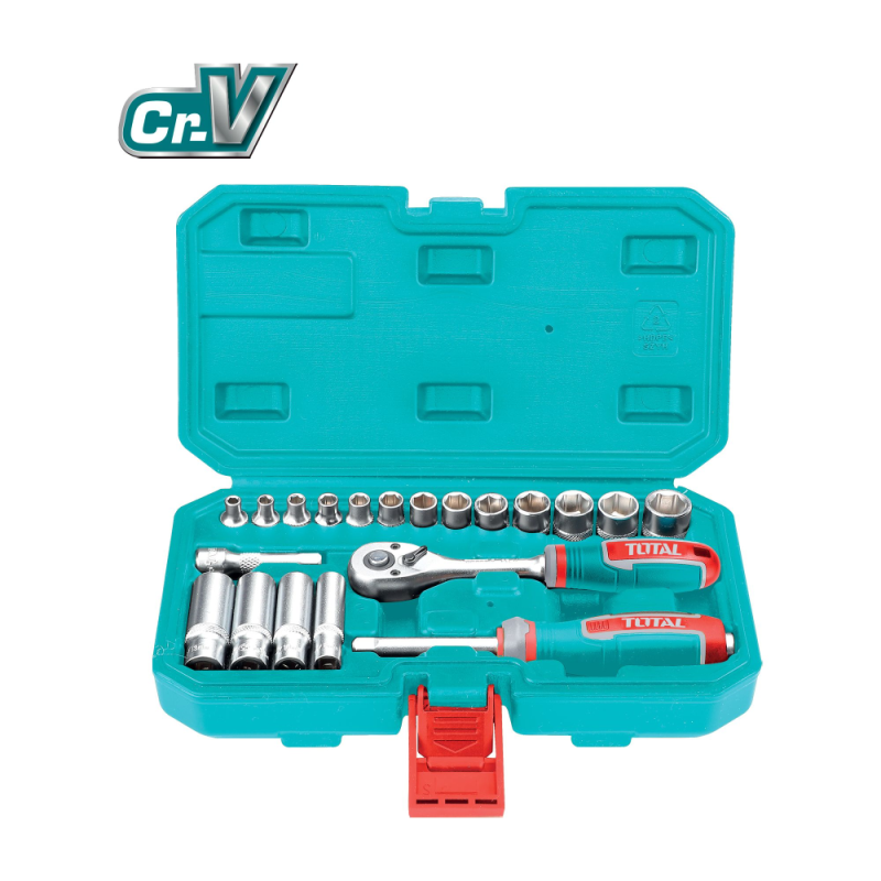 Zestaw kluczy nasadowych mod. THT141201,  20 szt. (S)