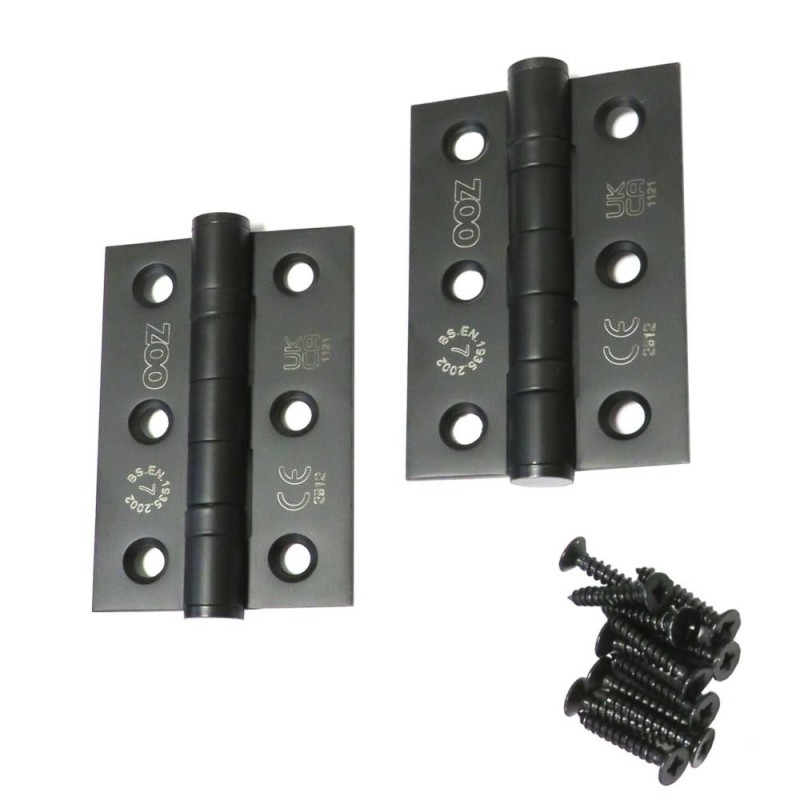 Zawias do drzwi 76x50mm stal nierdzewna INOX czarny mat splatany 2 szt.