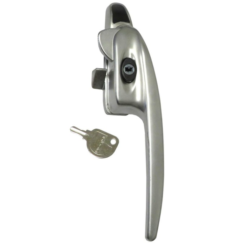 Klamka okienna z kluczykiem Select Cockspur prawa chrom satyna