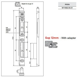 Zaczep nawierzchniowy z regulacją gap 12mm/18x208x8,5 s AGB 0 056 9504