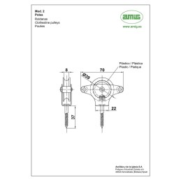 Bloczek do linek wkręt 40mm plastikowe kółko mod.2