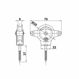 Bloczek do linek wkręt 40mm metalowe kółko 39mm mod.4