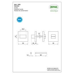 Szyld WC 54x54mm inox czarna rozeta łazienkowa mod.10RX