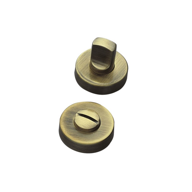 Szyld WC okrągły 37mm złoto antyczne rozeta z pokrętłem mod.3