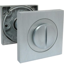 Szyld WC 50mm chrom mat rozeta łazienkowa z pokrętłem t. 5mm