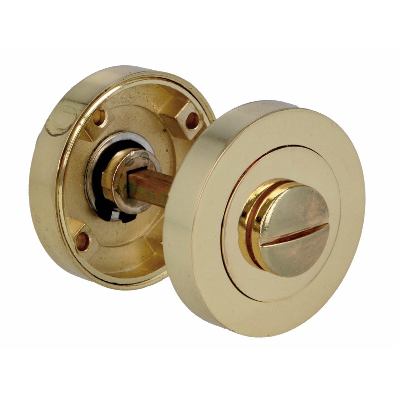 Szyld WC okrągły 52mm rozeta z pokrętłem mosiądzowany t.6 mod.8Z