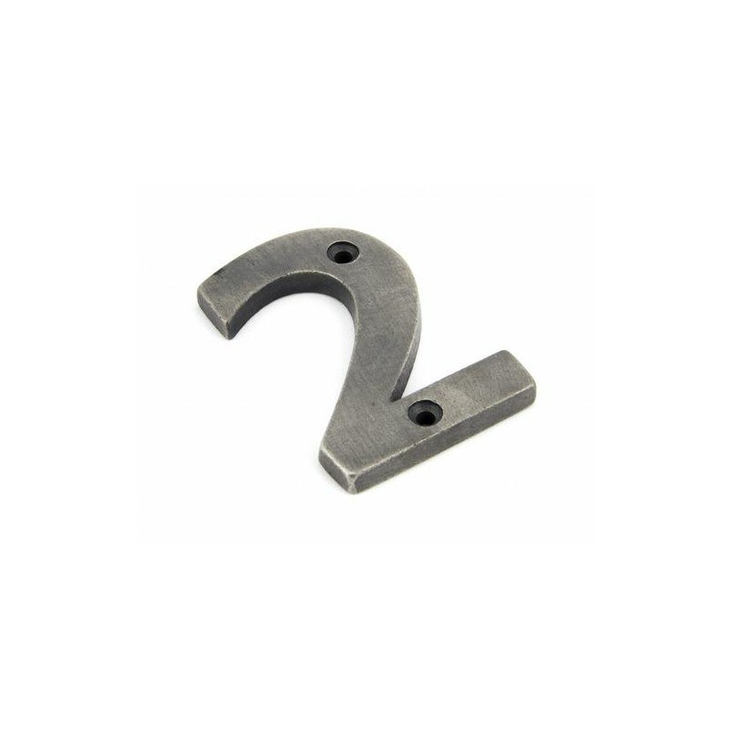 Cyfra 2 anytczna cyna 78mm przykręcana