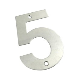 Cyfra "5" 102 mm inox