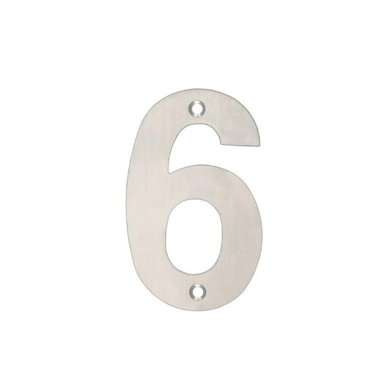 Cyfra "6" 102 mm inox