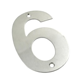 Cyfra "6" 102 mm inox