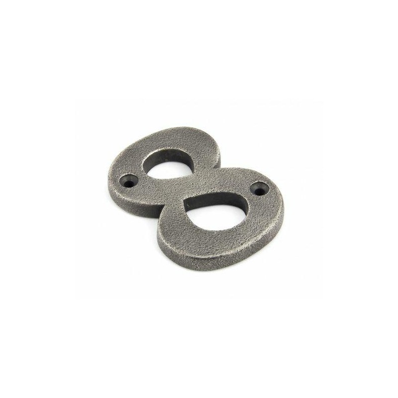 Cyfra 8 anytczna cyna 78mm przykręcana