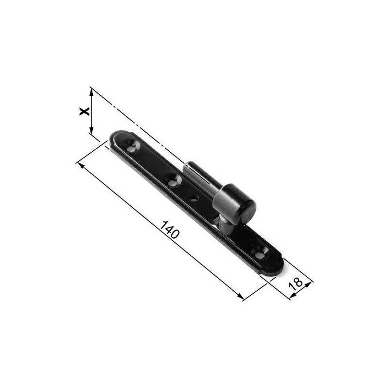 Trzpień zawiasu fi. 9mm szyld 18x140mm odsadzenie 22mm czarny