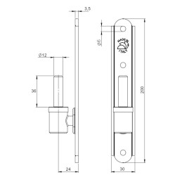 Czop zawiasu czarny FCA 00014 6G IN
