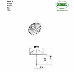 Ćwiek gwóźdź ozdobny okrągły 40mm czarny mod.4