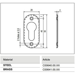 Szyld wkładki owalny niklowany