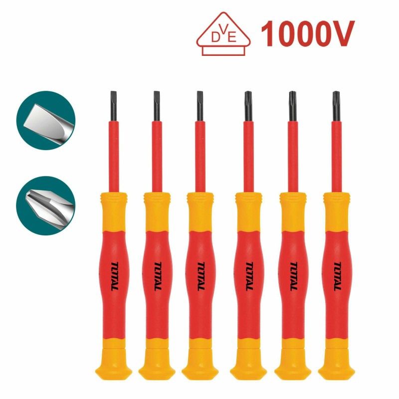 Zestaw 6 izolowanych wkrętaków precyzyjnych SL i PH THKIPSD0601