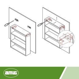Wieszak do zawieszania szafek wewnętrzny z regulacją mod.12