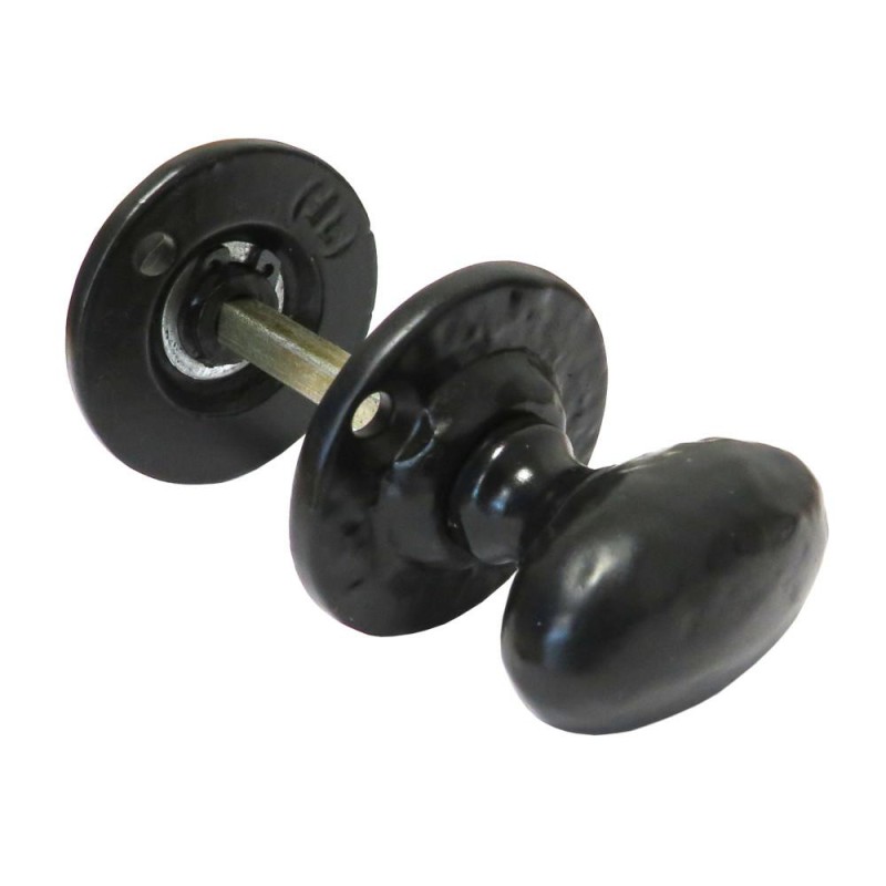 Szyld WC 39mm czarny rustykalny, rozeta z pokrętłem t.5mm