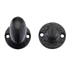 Szyld WC 39mm czarny rustykalny, rozeta z pokrętłem t.5mm