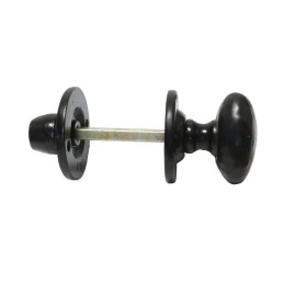 Szyld WC 39mm czarny rustykalny, rozeta z pokrętłem t.5mm