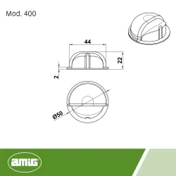 Odbój 50x22mm brąz / czarny odbojnik podłogowy mod. 400 DIS