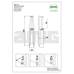 Przytrzymywacz drzwi biały 165x30mm mod. 11 stopka drzwiowa DIS