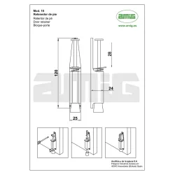 Stopka przytrzymująca drzwi 120x25mm nikiel szczotkowany mod. 10 przytrzymywacz