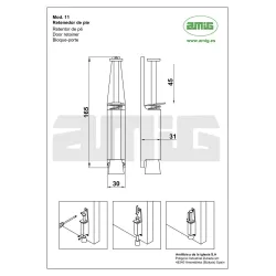Przytrzymywacz drzwi biały 165x30mm mod. 11 stopka drzwiowa