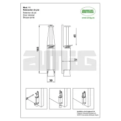 Przytrzymywacz drzwi czarny 165x30mm mod. 11 stopka drzwiowa
