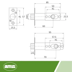 Zamek oszczędnościowy 60-70mm złoto antyczne mod.16