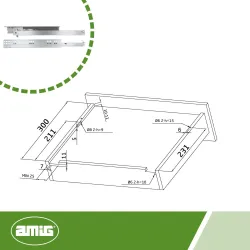 Prowadnice szuflad 300mm cichy domyk pełny wysuw mod. 41