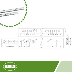 Prowadnice kulkowe 182x27mm mod. 26