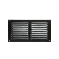 Kratka wentylacyjna czarna 100x200mm z siatką przykręcana mod. 3