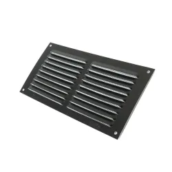 Kratka wentylacyjna czarna 100x200mm z siatką przykręcana mod. 3