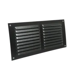 Kratka wentylacyjna czarna 100x200mm z siatką przykręcana mod. 3