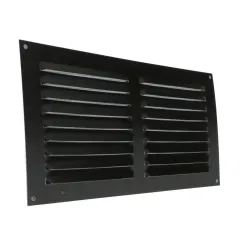 Kratka wentylacyjna czarna 150x300mm z siatką przykręcana mod. 3