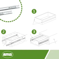 Prowadnice kulkowe 470x27mm mod. 26