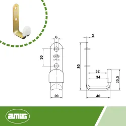 Wieszak uniwersalny 40x80mm biały mod.9