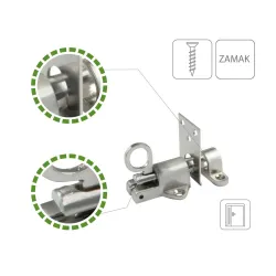 Zasuwka zatrzaskowa 43x52 nikiel satyna mod. 950