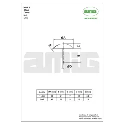 Ćwiek gwóźdź ozdobny okrągły 30mm czarny mod.1