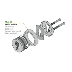 Szyld antywłamaniowy 65mm INOX mod. 30